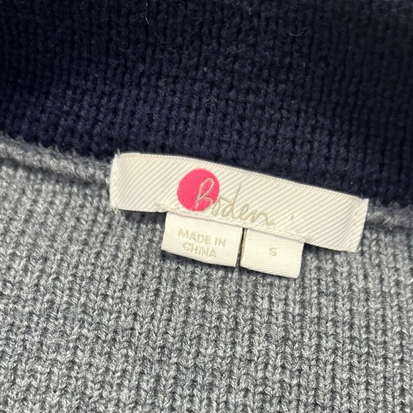 Boden Claudia Color Block Coatigan Cardigan Grey Navy Blue - S - Like New - Picture 5 of 8